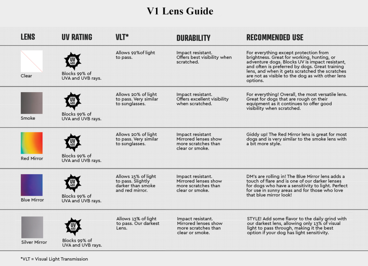 Rex Specs V1 Lens Guide