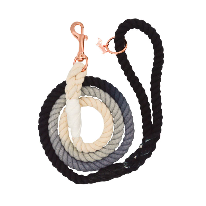 Sassy Woof Rope Leash - Ombre Black